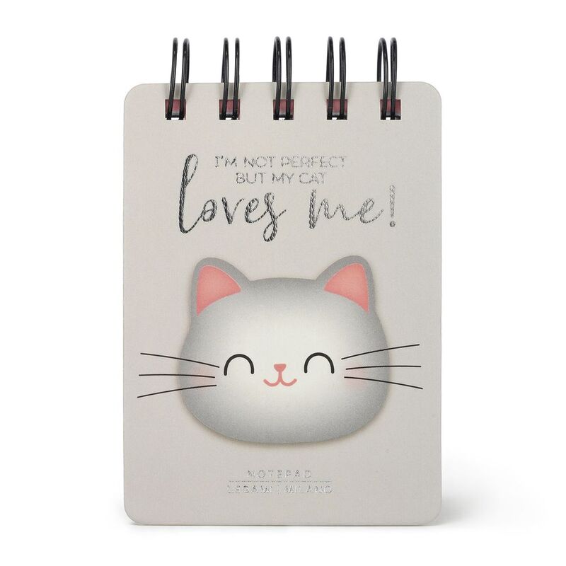 Legami Spiral Notepad - Mini Spiral Notebook - Kitty (7 x 10cm)