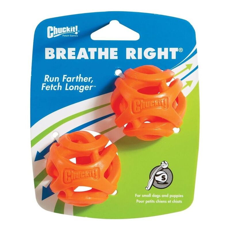 Chuckit! Dog Toy Breathe Right Fetch Ball - Small (2 Pack)