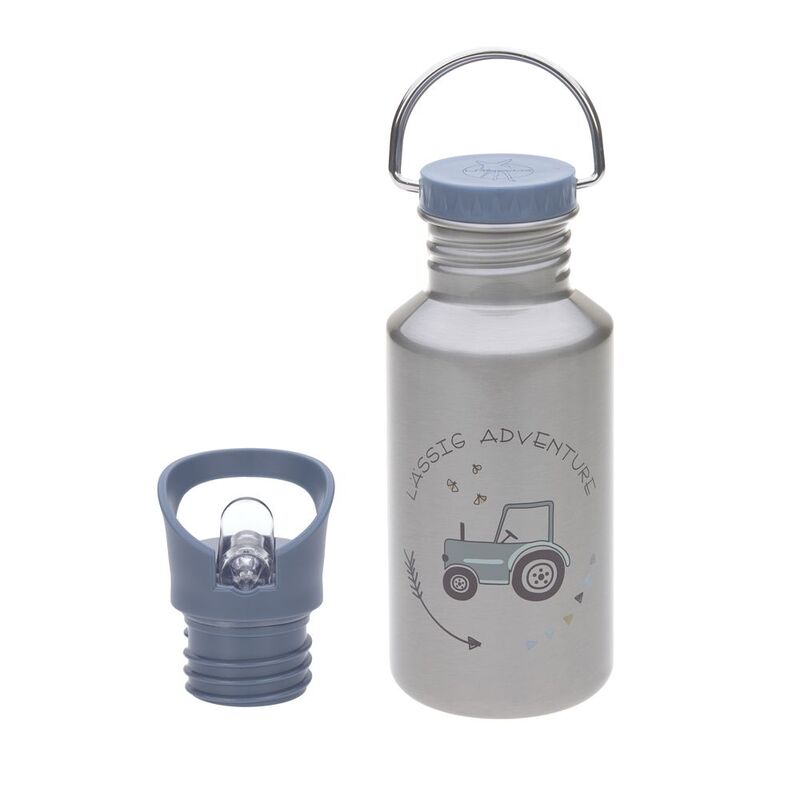 Lassig Kids Bottle Stainless Steel Adventure Tractor Blue 500 ml