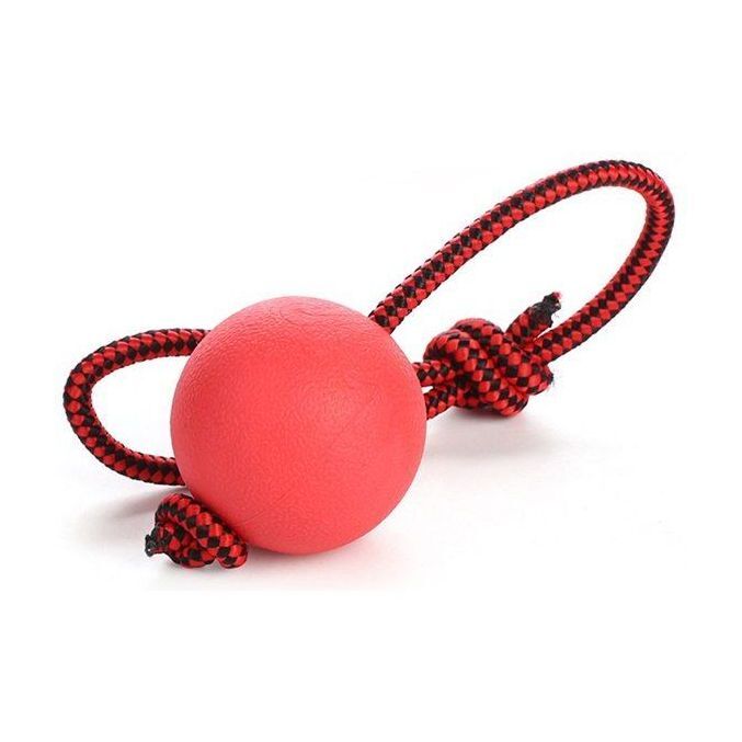 Nutrapet Rubz! Dog Toy Rubber Ball with Rope Small (Includes 1)