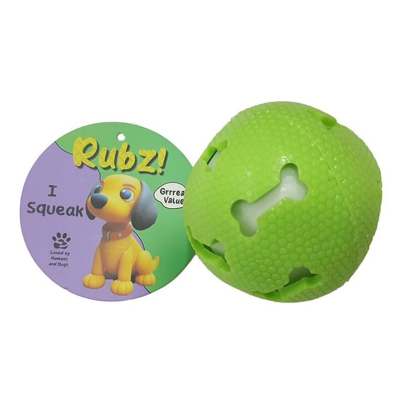 Nutrapet Rubz! Dog Toy Pierced Grid Shiny Ball - Multicolor (Includes 1)