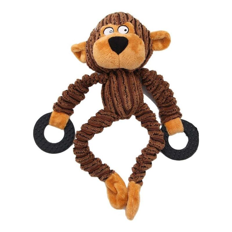 Nutrapet Plush Pet Squeakz Hangers Zebra / Deer / Monkey Dog Toy - Multicolor (Includes 1)