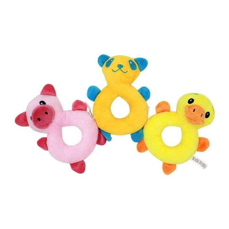 Nutrapet Plush Pet Squeakz Piggy / Racoon / Ducky Dog Toy - Multicolor (Includes 1)