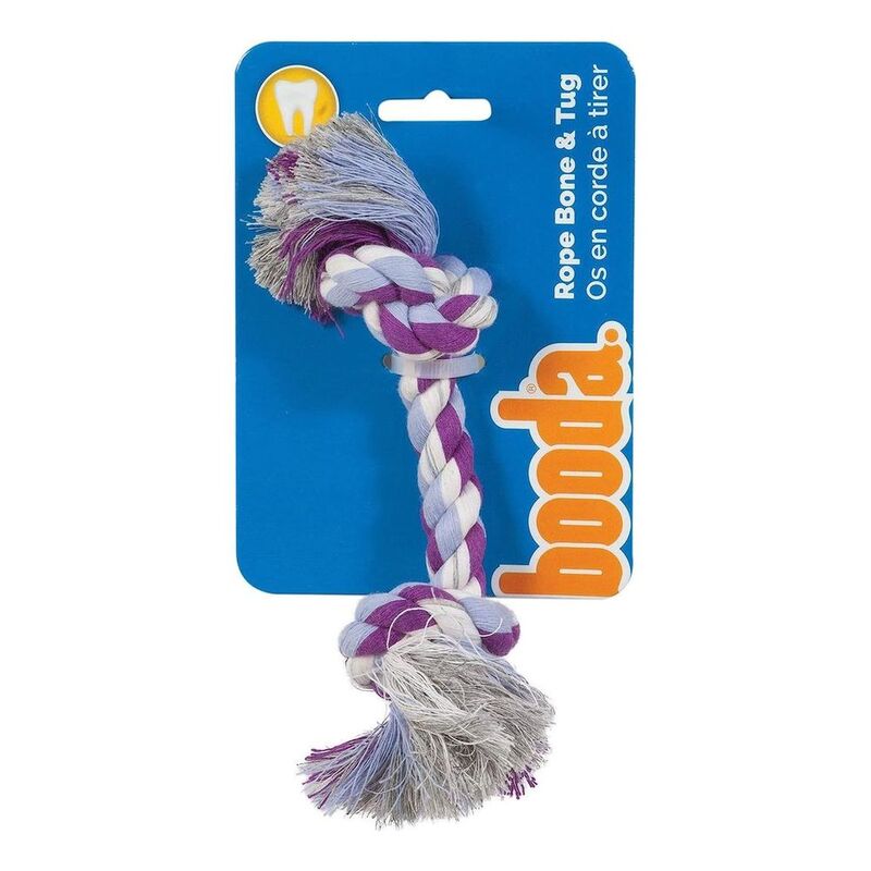 Booda Dog Toy 2Knot Rope Bone Extra-Small - Multicolor