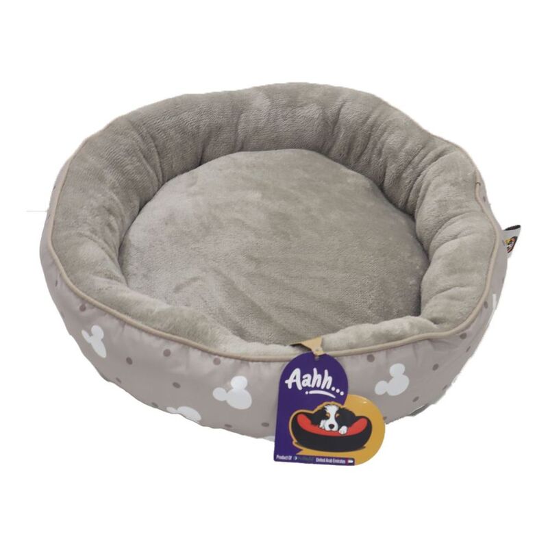 Nutrapet Aahh Dog Bed Snuggly L46 x W36 x H42 cm Flannel Beige Mr Mickey