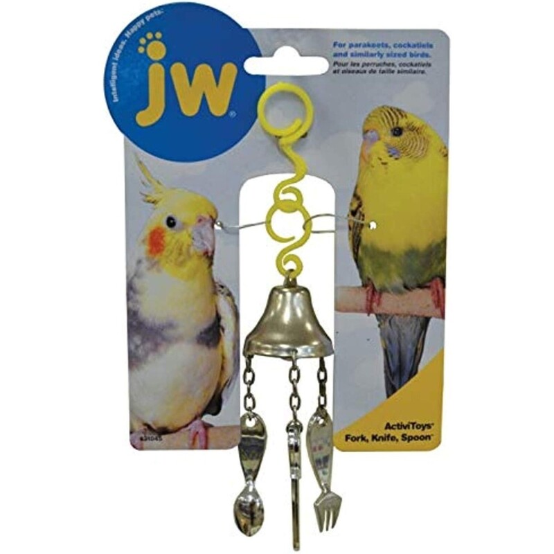 JW Activitoy Fork - Knife and Spoon Small Bird Toy (Random Color - Includes 1)