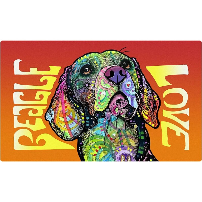 Drymate Dog Bowl Placemat Beagle Love 12 x 20 inch/30 cm x 50 cm