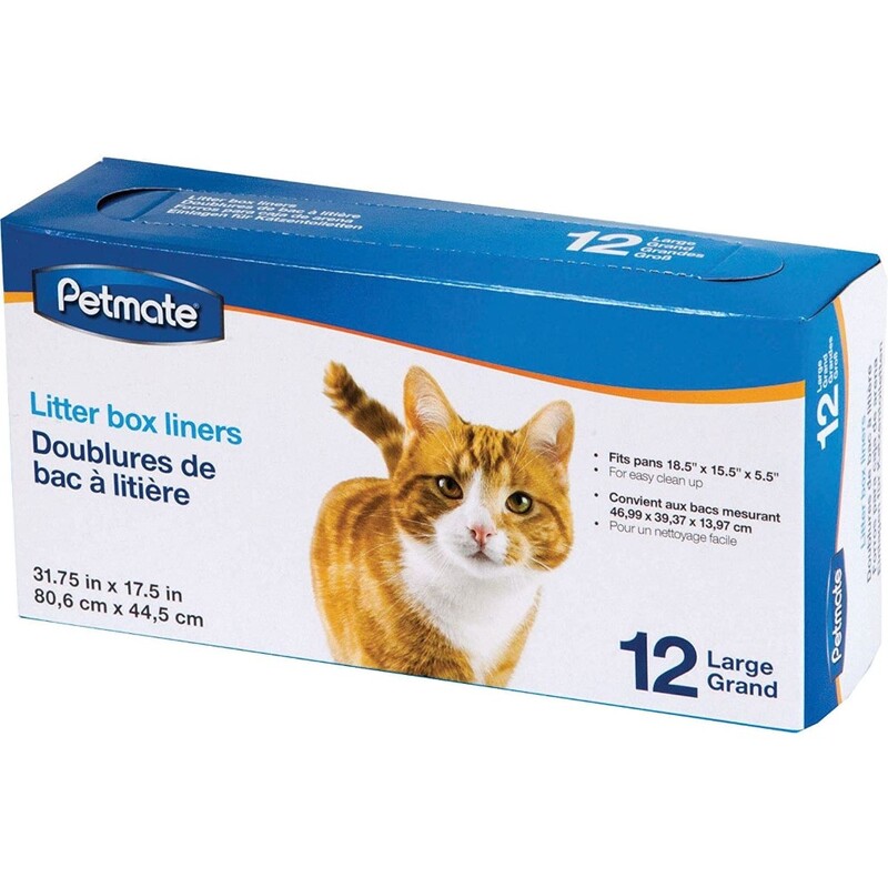 Petmate Boxed Cat Litter Pan Liners 12 Count Large