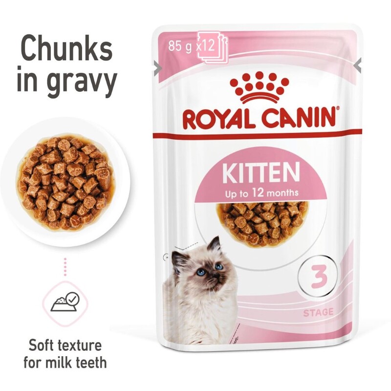 Royal Canin Feline Health Nutrition Kitten Gravy (Wet Food - Pouches)