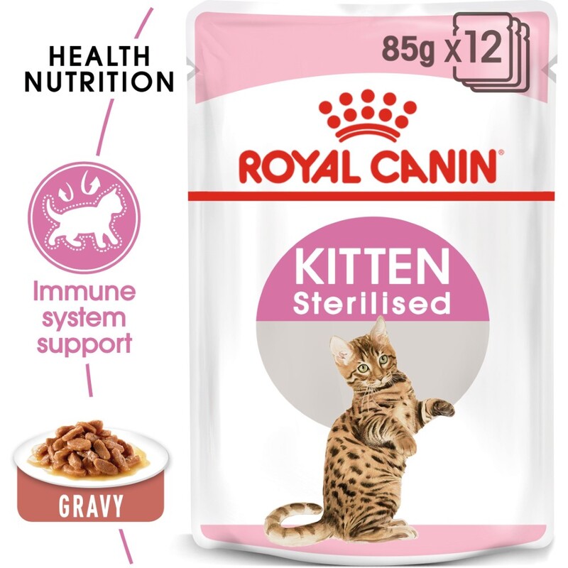 Royal Canin Feline Health Nutrition Kitten Sterilised Gravy (Wet Food - Pouches)