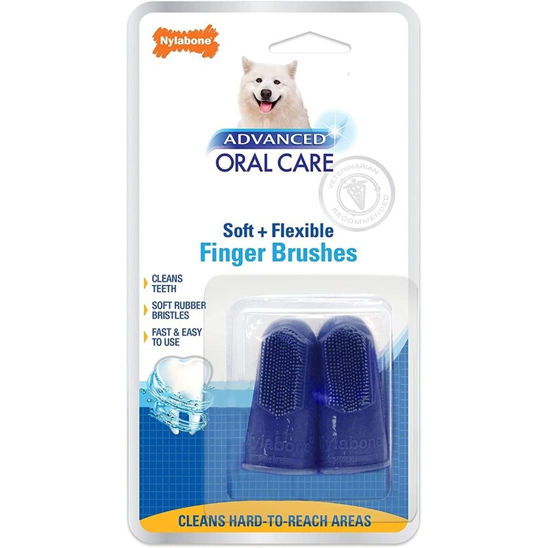 Nylabone Advanced Oral Care Dog Finger Brush - 2 Pack