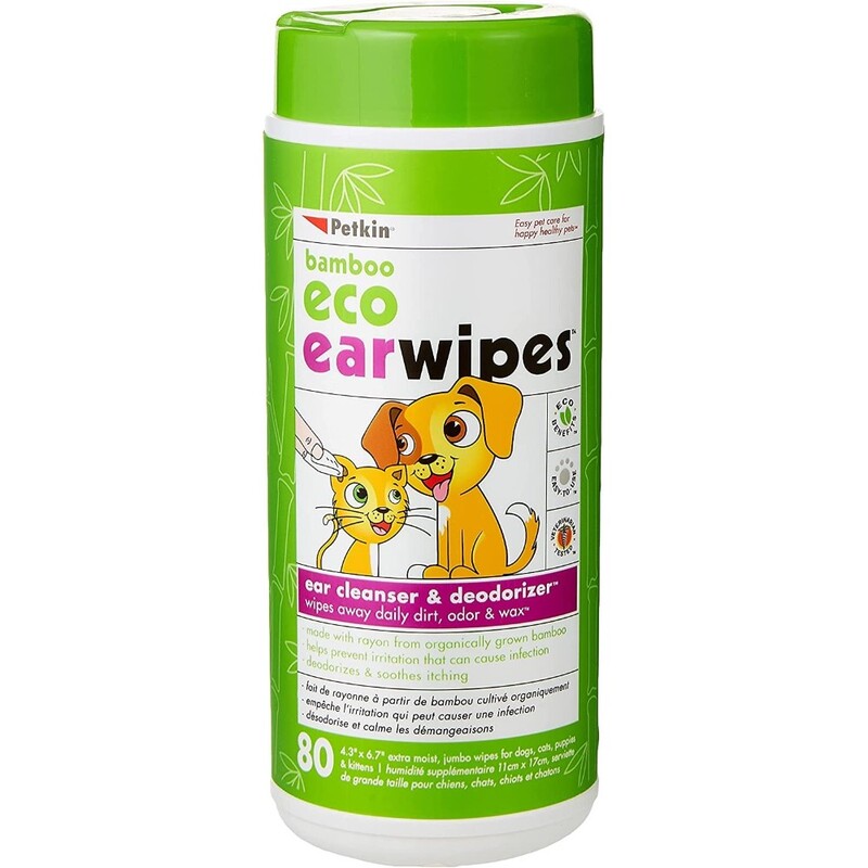 Petkin Pet Eco Ear Wipes Size 80Ct Petkin Pet Eco Ear Wipes Dog/Cat 80Ct