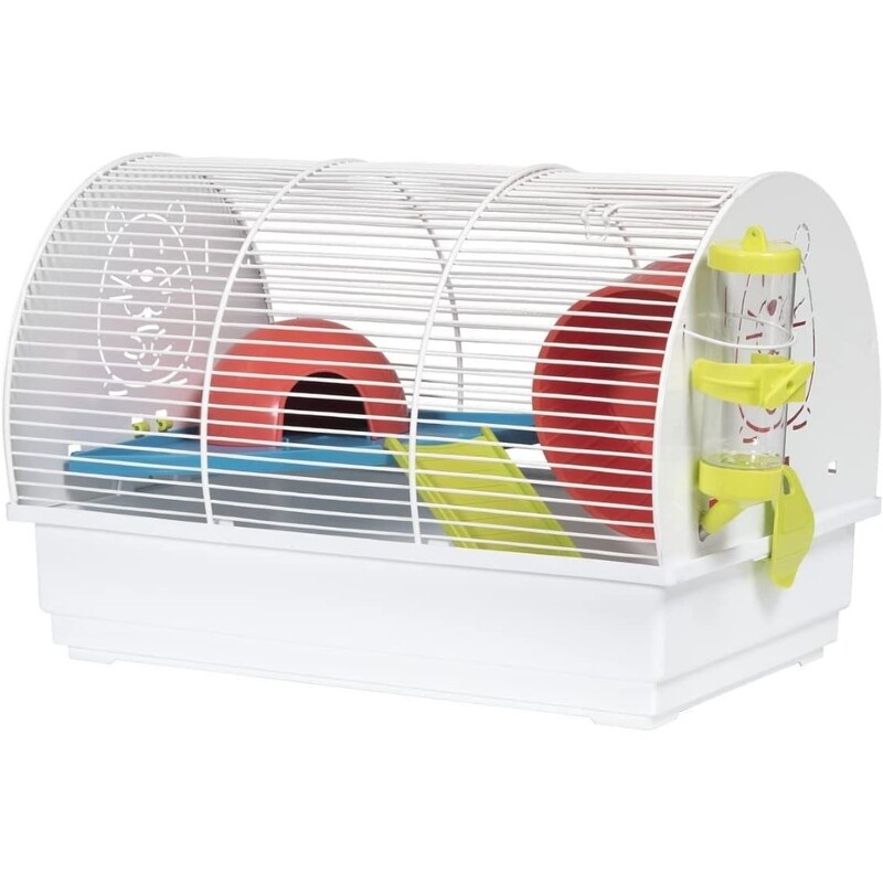 Voltrega Gustavo Hamster Cage In with Green Base - 501/2 x 38 x 32 cm - White