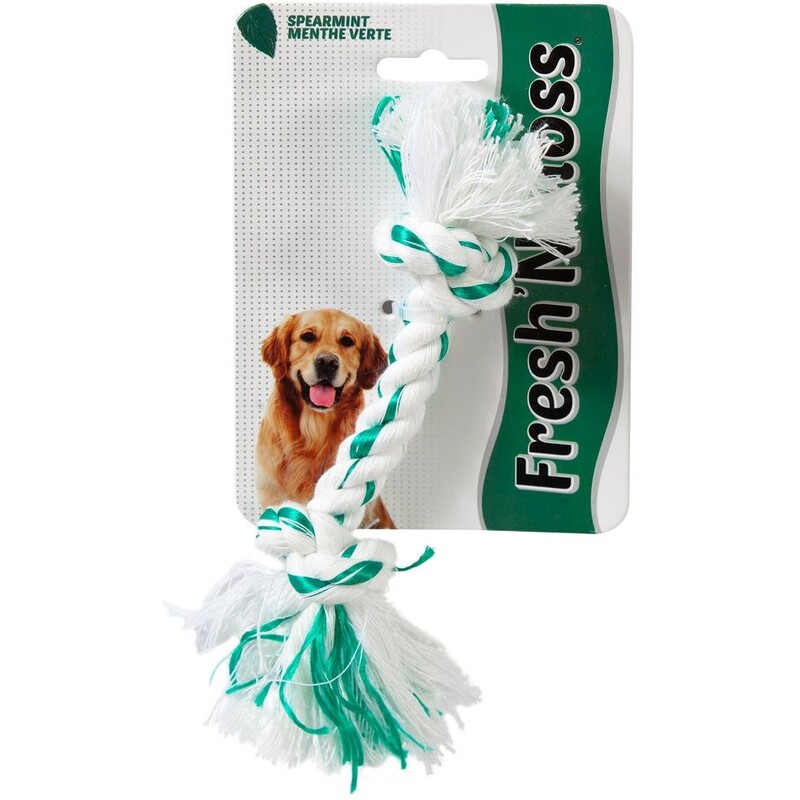 Fresh 'N Floss Booda Fresh N Floss 2 Knot Bone Rope Dog Toy - Large - Spearmint