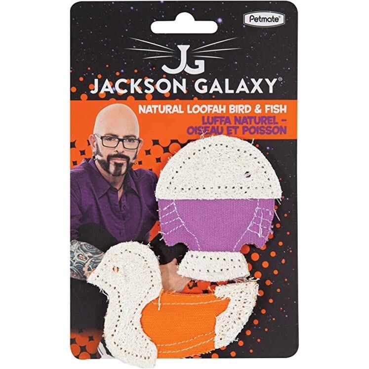 Jackson Galaxy 32444 Natural Loofa Cat Toys-Bird & Fish (2 Pack) 32444