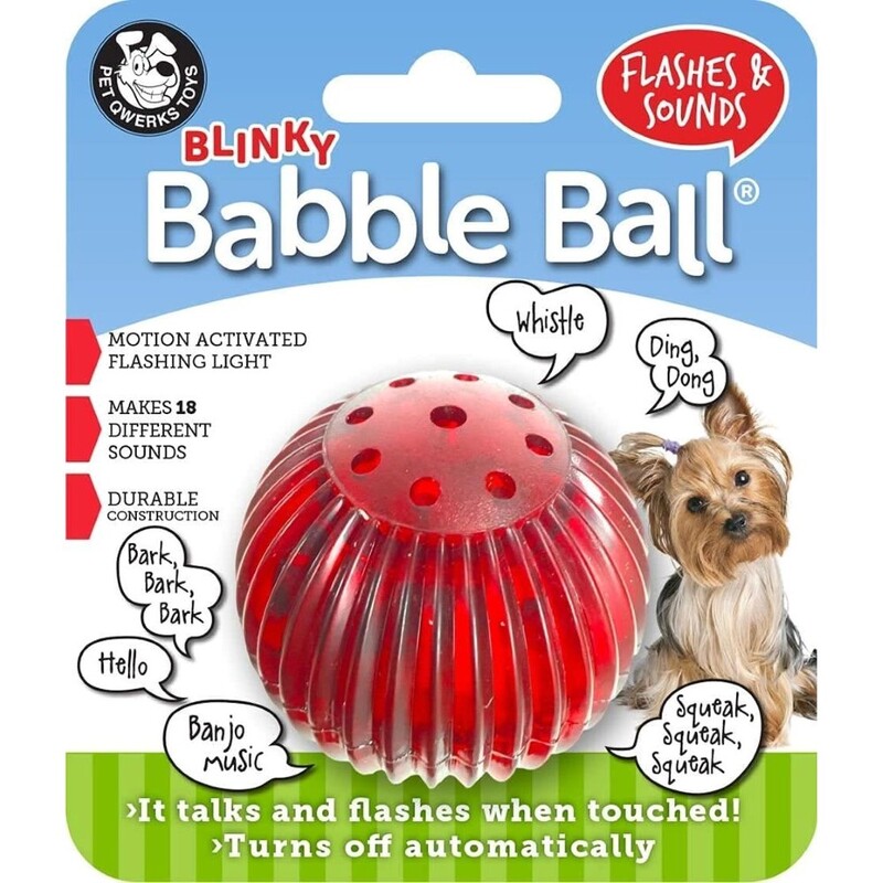 Pet Qwerks Blinky Babble Ball Interactive Dog Toy
