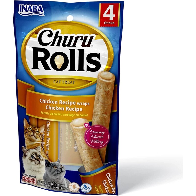 Inaba Churu Chicken Recipe Wraps Chicken Recipe 40 g/4 Sticks Per Pack