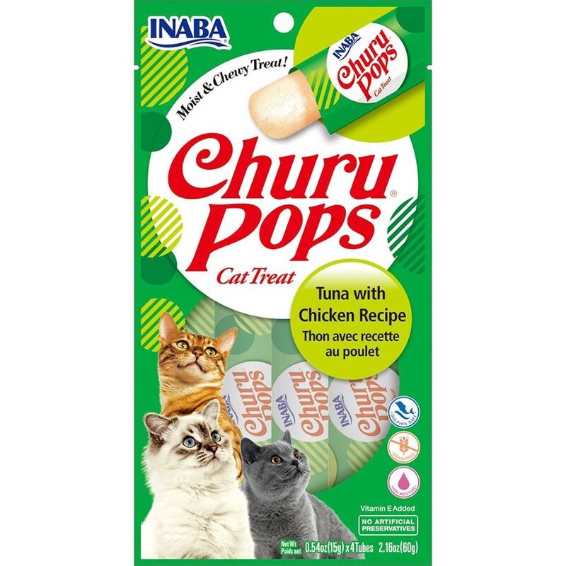 Inaba Churu Inaba Churu Pops Tuna-Chicken 60 g/4 Sticks Per Pack