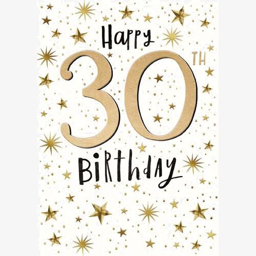 Bijou Happy 30th Birthday Stars Greeting Card (17 x 12cm)