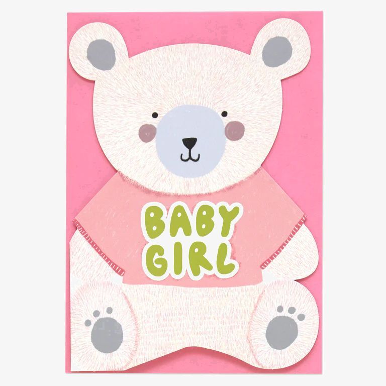 Raspberry Blossom Baby Girl Greeting Card (16.2 x 11.4cm)