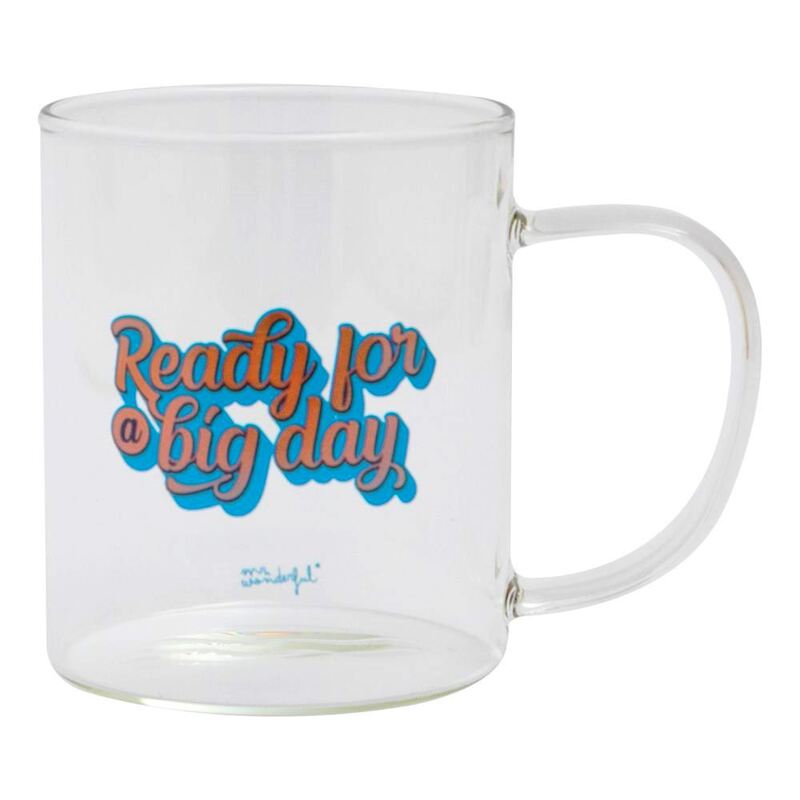 Mr. Wonderful Glass Mug - Ready For A Big Day 380 ml