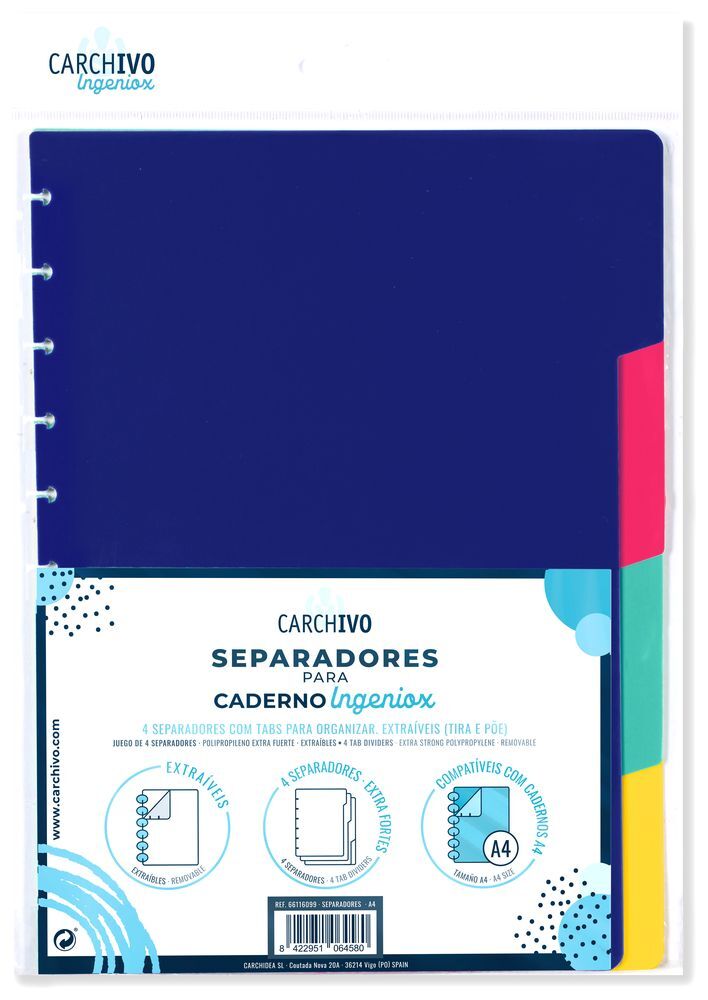 Carchivo Ingeniox Dividers A4 Intense Colours