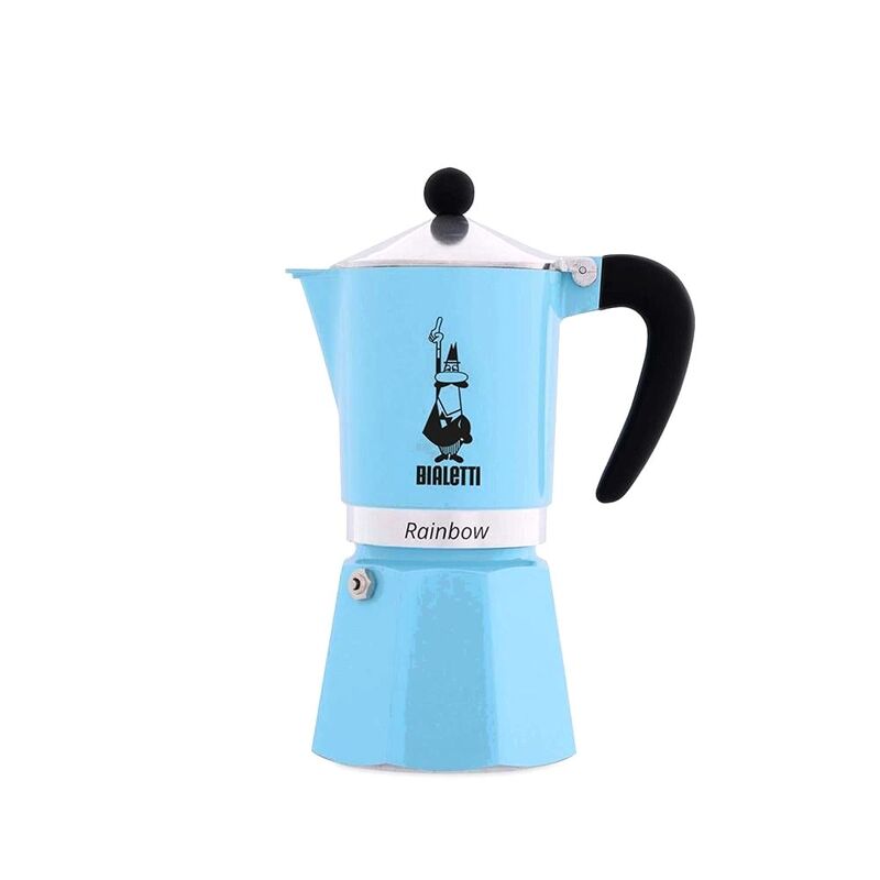 Bialetti Rainbow Espresso Maker 250ml - Light Blue (Makes 6 Cups)