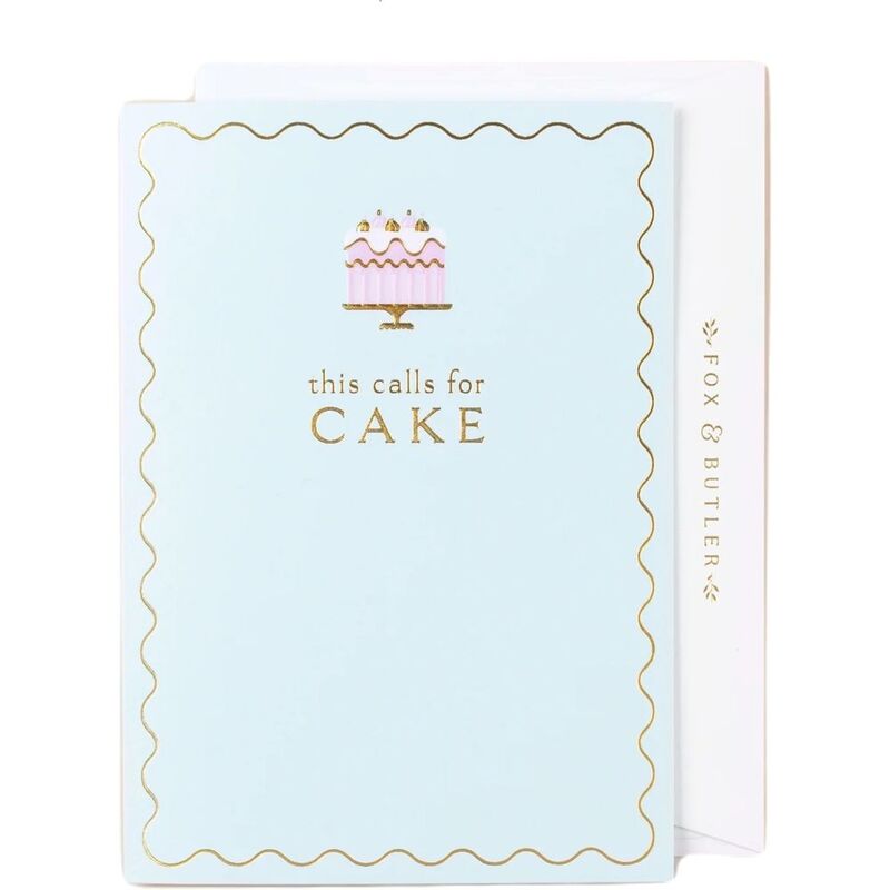 Fox & Butler This Calls For Cake Happy Birthday Greeting Card (17.6 X 13 Cm)