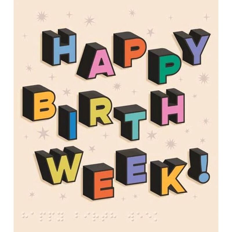 Studio Blom Happy Birth Week Greeting Card (17.6 X 13 Cm)