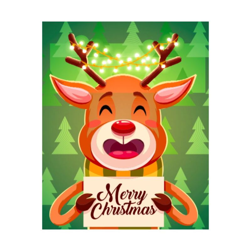 Pinak Reindeer Christmas Card