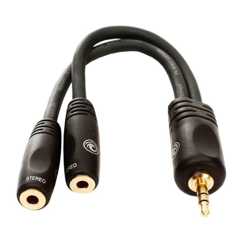 D'Addario 1/8 Inch Male Stereo to Dual 1/8 Inch Female Stereo Adapter