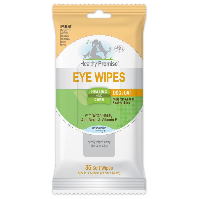 Four Paws Healthy Promise Eye Wipes for Dog & Cat (35 Pack)