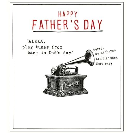 Etched Alexa Play Tunes Back In Dad's Day Greeting Card (17.6 x 16cm)