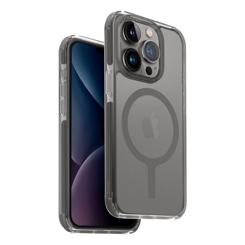 UNIQ Hybrid iPhone 15 Pro Case - MagClick Charging Combat - Frost Grey