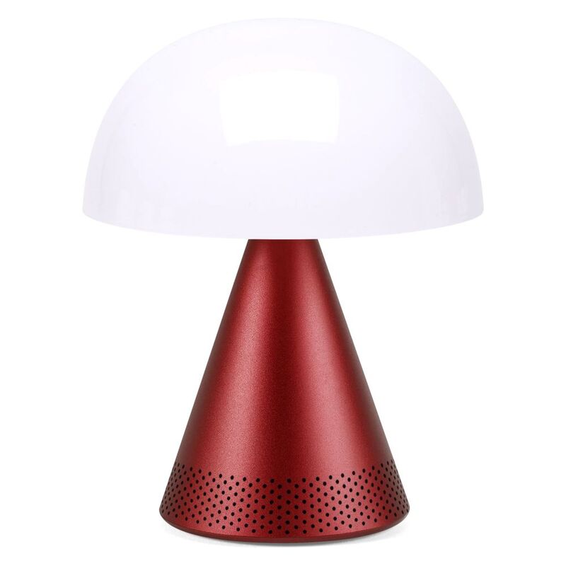 Lexon Mina L Audio Portable Led Lamp W/ 360 Degree Built-In Bt Speaker-Dark Red