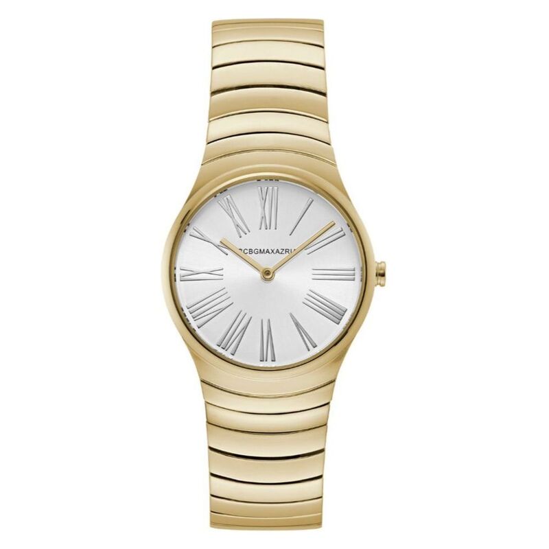 BCBG Max-Goldtone White Glitz & Stainless Steel Strap Women's Watch - BG50824002