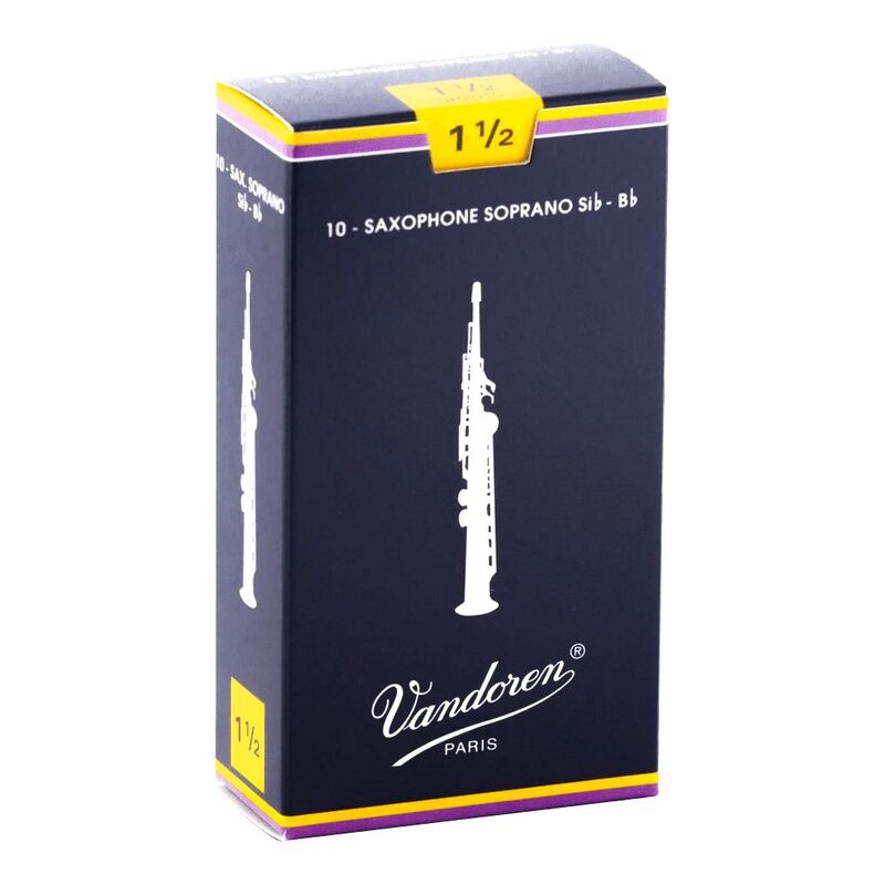 Vandoren Traditional SR2015 Soprano Saxophone Reeds - Strength 1.5 - 10 Pieces