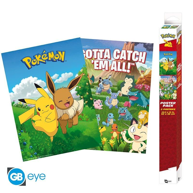 Abystyle Pokemon Set 2 Chibi Posters Environments (52 x 38 cm)