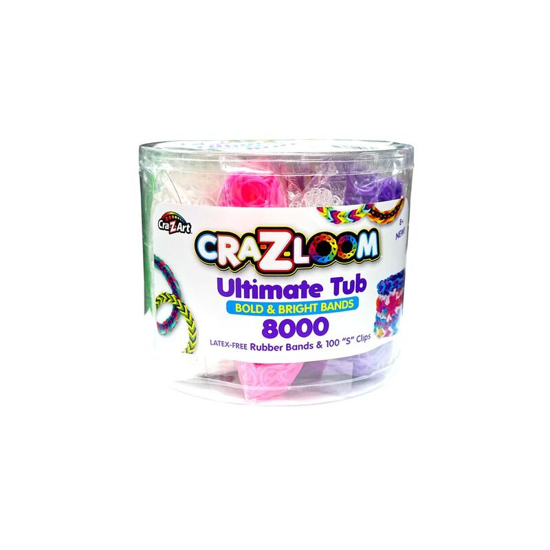 Cra-Z-Art Cra-Z-Loom Ultimate Tub 8000 Bold & Bright Bands