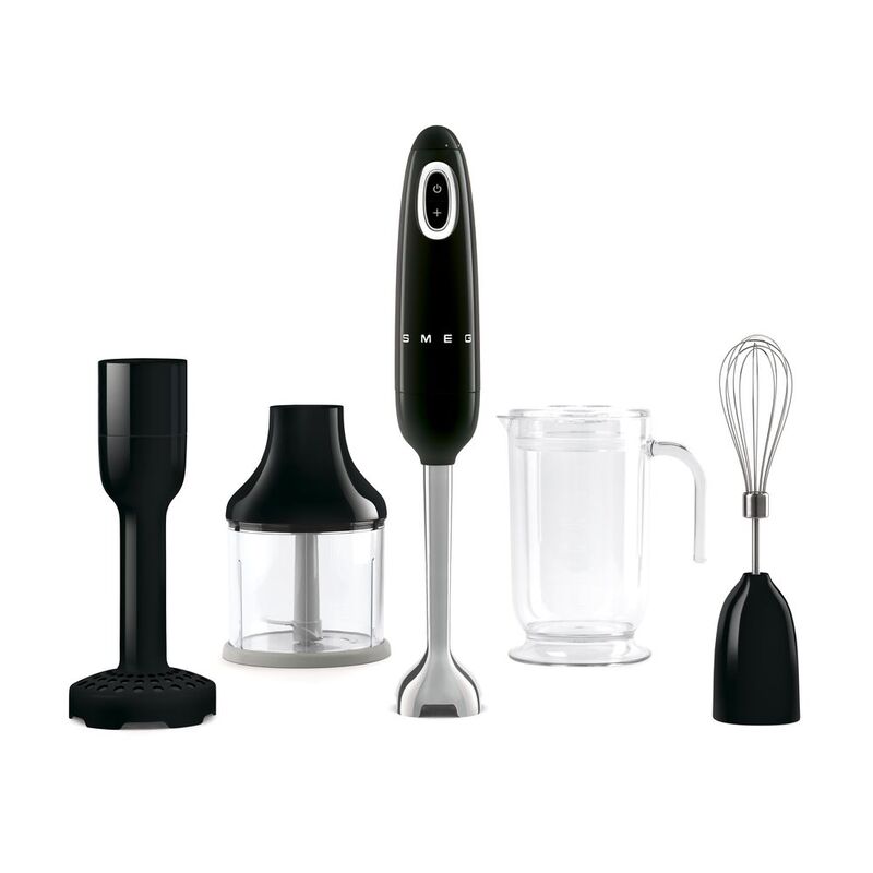 SMEG 50's Retro Style 700W Hand Blender With Accessories - Black (Set of 5)