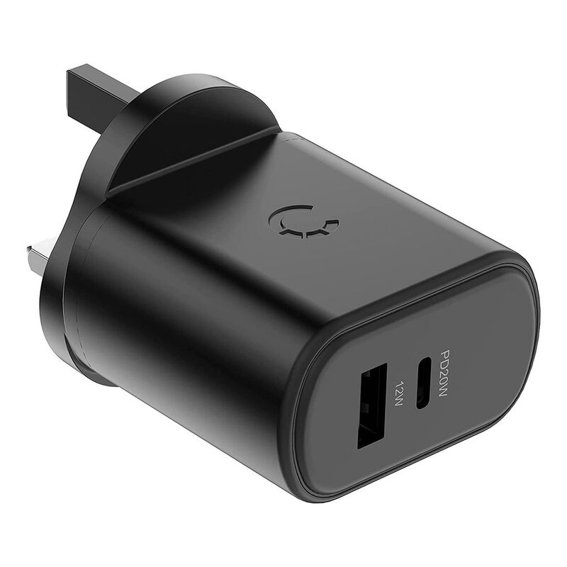 Cygnett 32W USB-C PD Dual Port Wall Charger - Black (UK)