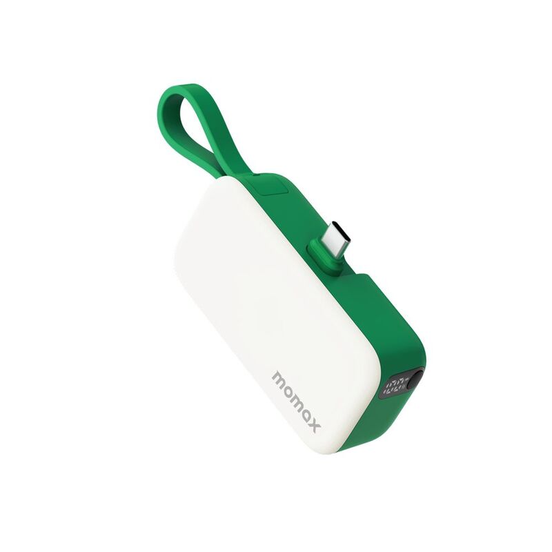 Momax 1-Power Mini 5000Mah 3-In-1 Power Bank With USB-C Plug - Green