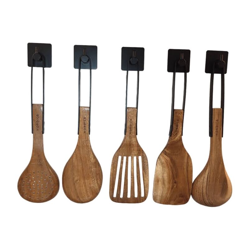 Nordico Acacia Wood Kitchen Utensils (Set of 5)