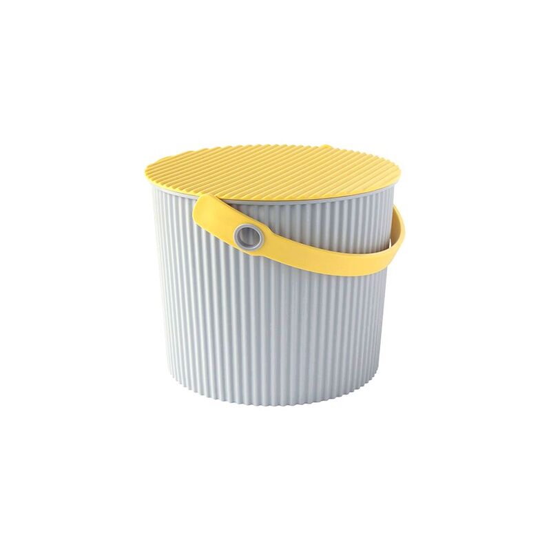 Hachiman Omnioutil Bucket with Lid 4000ml - Grey/Yellow