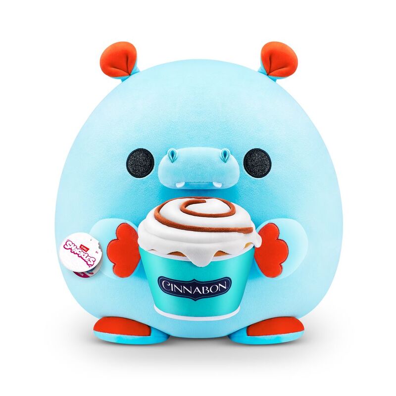 Zuru Snackles Series 1 Hugh The Hippo & Cinnabon Medium 13-Inch Plush Toy