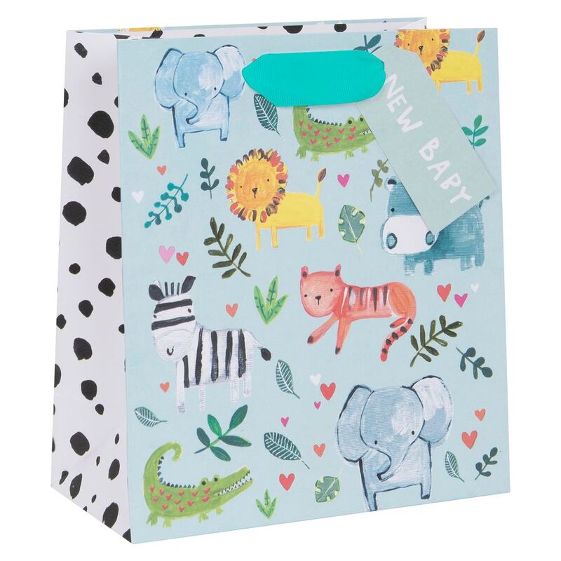 Glick Paper Salad Baby Animals Blue Medium Gift Bag (10 x 20 x 22.5 cm)