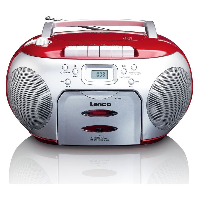 Lenco SCD-420RD Portable FM-Radio / CD / Cassette Player - Red
