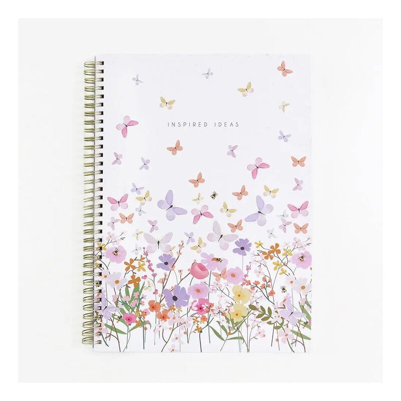 Belly Button Meadow Field A4 Spiral Bound Lined Notebook (100 Pages)