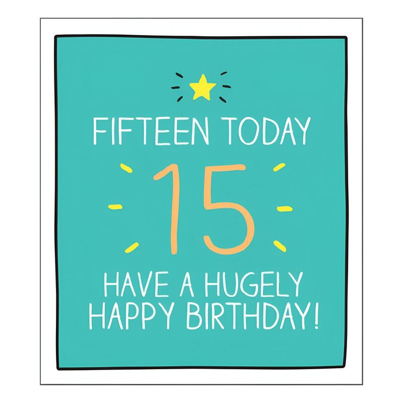 Happy Jackson 15 Hugely Happy Birthday Greeting Card (176 x 160mm)