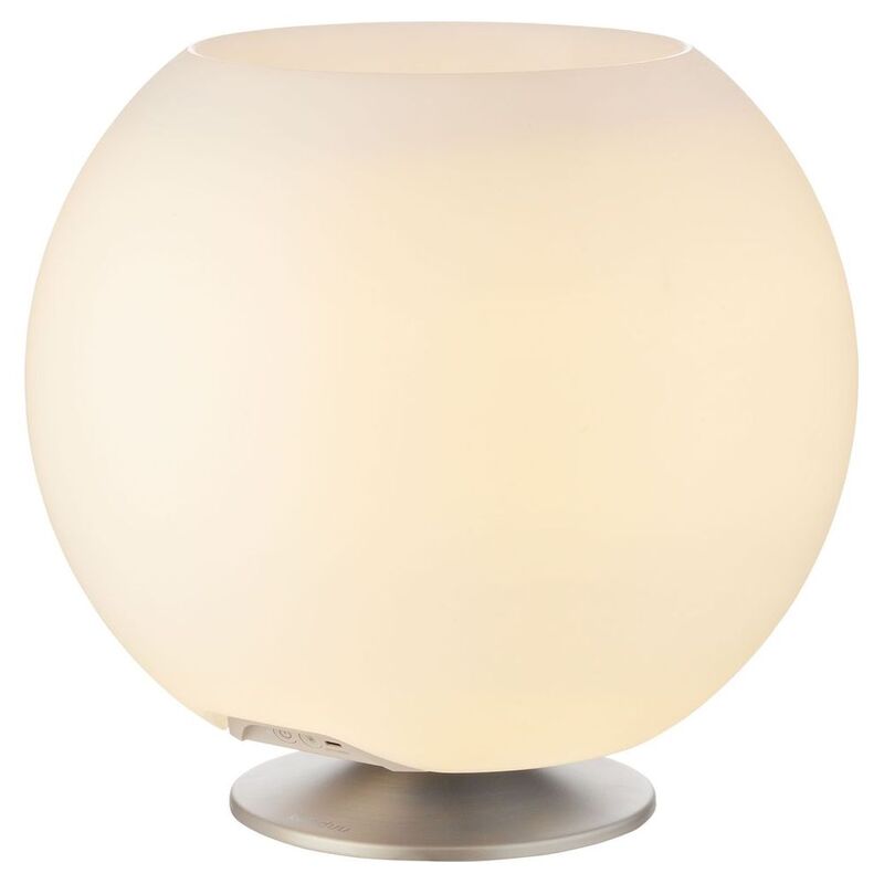 Kooduu Sphere Brushed Silver (31 cm) Portable Bluetooth Speaker / Dimmable LED Light / Drinks Cooler